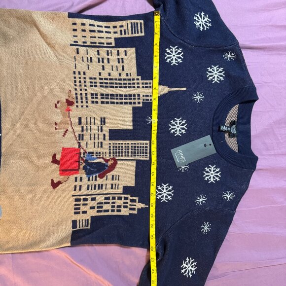 Jones NY Kasper Group holiday city girl walking dachshund dog sweater NWT size M - Picture 5 of 14